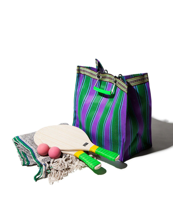 Recycled Plastic Stripe Bag / Square