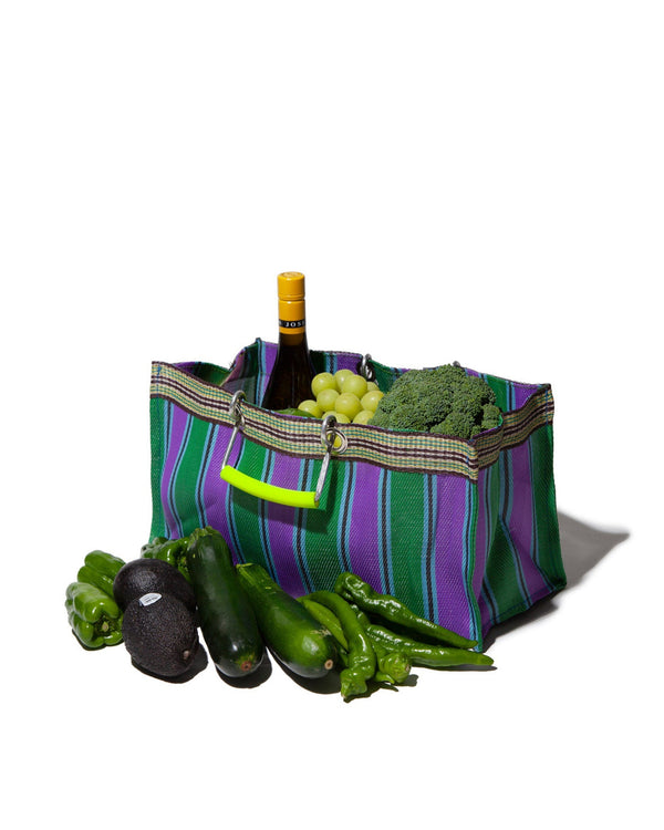 Recycled Plastic Stripe Bag / Wide