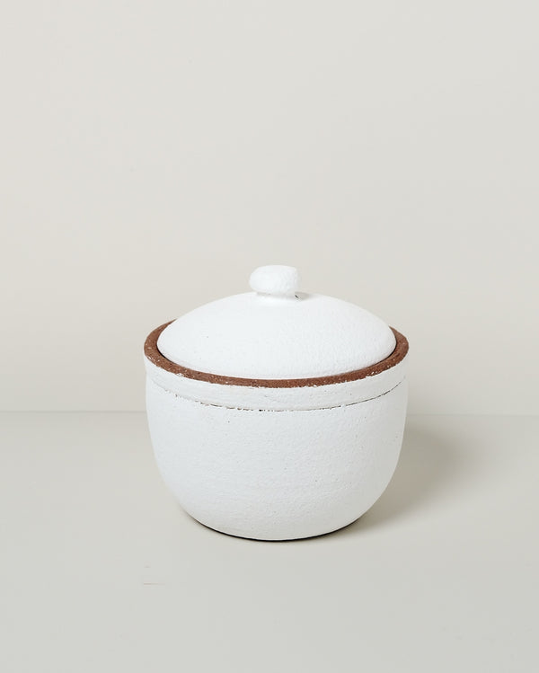 Japanese Ceramic Salt Jar – White (Large)