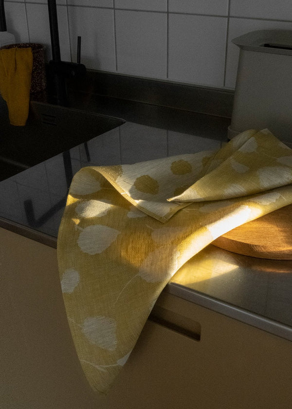Bouquet Linen Tea Towel, Yellow