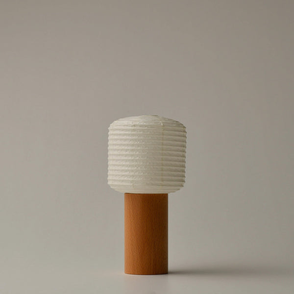 Washi-Paper Lamp with Ash Wood Base – Square