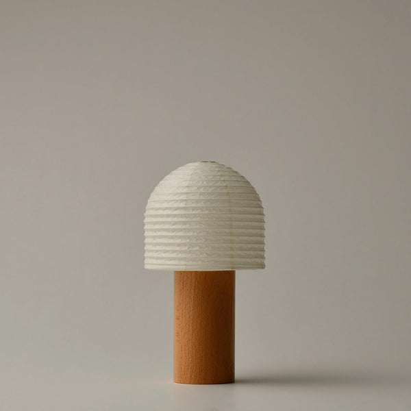 Washi-Paper Lamp with Ash Wood Base – Bell